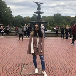 Faux Fur collared cape